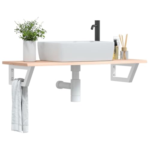 Xichuzi Waschtischplatte mit Halterung Stahl und Massivholz Eiche, Arbeitsplatte, Holzplatte, Schreibtischplatte, Waschtischplatte, Küchenarbeitsplatte - 3302550 Xichuzi Waschtischplatte mit Halterung Stahl und Massivholz Eiche, Arbeitsplatte, Holzplatte, Schreibtischplatte, Waschtischplatte, Küchenarbeitsplatte - 3302550 von Xichuzi
