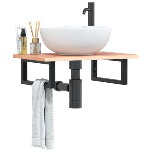 Xichuzi Waschtischplatte mit Halterung Stahl und Massivholz Eiche, Arbeitsplatte, Holzplatte, Schreibtischplatte, Waschtischplatte, Küchenarbeitsplatte - 3302561 Xichuzi Waschtischplatte mit Halterung Stahl und Massivholz Eiche, Arbeitsplatte, Holzplatte, Schreibtischplatte, Waschtischplatte, Küchenarbeitsplatte - 3302561 von Xichuzi
