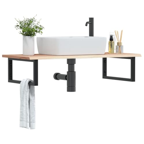 Xichuzi Waschtischplatte mit Halterung Stahl und Massivholz Eiche, Arbeitsplatte, Holzplatte, Schreibtischplatte, Waschtischplatte, Küchenarbeitsplatte - 3302601 Xichuzi Waschtischplatte mit Halterung Stahl und Massivholz Eiche, Arbeitsplatte, Holzplatte, Schreibtischplatte, Waschtischplatte, Küchenarbeitsplatte - 3302601 von Xichuzi