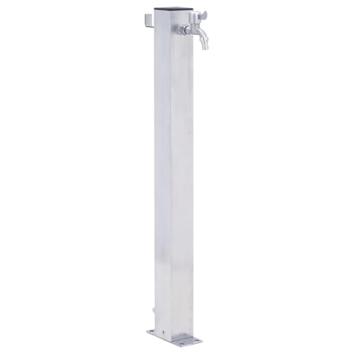 Xichuzi Wassersäule für den Garten 80 cm Edelstahl Quadratisch, Wassersäule Garten, Wasserzapfsäule Garten, Wassersteckdose, Wasserstation, Wasseranschluss Garten, Garten Wasserhahn Säule von Xichuzi