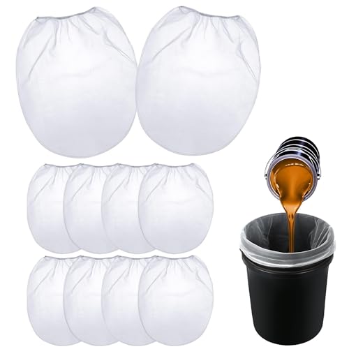 10 Stück 3,5 Liter Farbsiebbeutel, Farbfilter zum Sprühen mit elastischer Öffnung oben, weiß, regulär, feinmaschig, Filterbeutel für Farbe, für Flüssigkeitsfilterung und Heimbrauen, Farbgärtnerei 10 Stück 3,5 Liter Farbsiebbeutel, Farbfilter zum Sprühen mit elastischer Öffnung oben, weiß, regulär, feinmaschig, Filterbeutel für Farbe, für Flüssigkeitsfilterung und Heimbrauen, Farbgärtnerei von Xiciki
