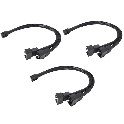 3er-Pack 2-Wege 4-Pin PWM Kabel des Lüfterverteilers - 27 cm, Fan Cable, Pwm Splitter, Computer Lüfterkabel, Fan Splitter, Y-kabel für Lüfter von Xiciki