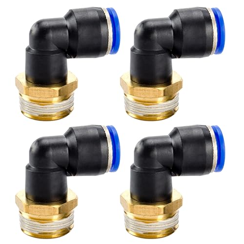 4 Stück 6mm 1/8" 90° Pneumatik Winkel Steckverschraubung, Push In Druckluftanschluß Steckanschluss Außengewinde gerade Push to Connect Fittings Einsteckschlauch Pneumatik Schnellverbinder 4 Stück 6mm 1/8" 90° Pneumatik Winkel Steckverschraubung, Push In Druckluftanschluß Steckanschluss Außengewinde gerade Push to Connect Fittings Einsteckschlauch Pneumatik Schnellverbinder von Xiciki