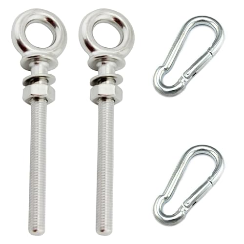 Xiciki 2 Set Augenschraube Mit Karabinerhaken,Ringschraube M6,ösenschraube Edelstahl M6 x 60mm Ringschrauben,Gewindestange M6,ösenschrauben zur Befestigung und Aufhängung Xiciki 2 Set Augenschraube Mit Karabinerhaken,Ringschraube M6,ösenschraube Edelstahl M6 x 60mm Ringschrauben,Gewindestange M6,ösenschrauben zur Befestigung und Aufhängung von Xiciki