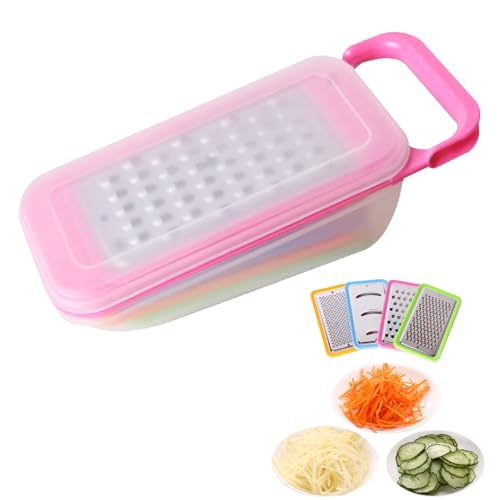 Xiciki 4 in 1 Käsereibe Set mit Behälter Käsezerkleinerer Gemüsereibe Fein & Grobmetall Handkäsereibe & Gemüsehobel Xiciki 4 in 1 Käsereibe Set mit Behälter Käsezerkleinerer Gemüsereibe Fein & Grobmetall Handkäsereibe & Gemüsehobel von Xiciki