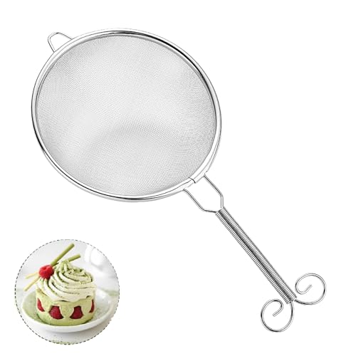Xiciki Matcha Sieb Fein,Mehlsieb Edelstahl,Küchensieb,Hochwertiges Kleines Sieb Fein,Sieb Küche mit Robusten Griff,Für die beste Matcha Tee Zubereitung mit besserem Geschmack von Xiciki