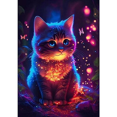 Xicommcn 5D Diamond Painting Kits für Erwachsene Kinder 30 x 40cm, Full Drill DIY Diamond Art Strass Kristall Stickerei Bilder Kreuzstich für Home Wall Dekoration (Cat) von Xicommcn