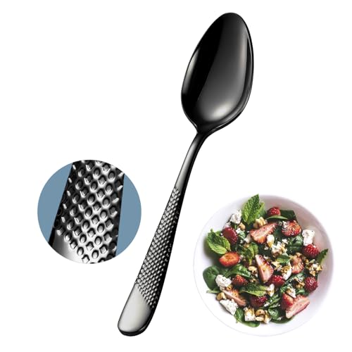 Xideman® 12-teiliges Premium-Teelöffel-Set (17 cm), 18/10 Edelstahl, Dessert-/Teelöffel, langlebig, kleiner Löffel, Besteck für Zuhause, Küche, Restaurant, hochglanzpoliert (schwarz) von Xideman