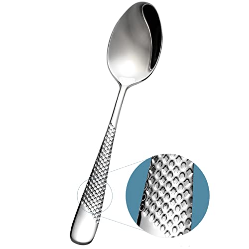 Xideman® Premium 6 Stück Esslöffel mit gehämmertem 18/10 Edelstahl feiner Suppenlöffel, 20,2 cm Esslöffel für Zuhause, Küche oder Restaurant, hochglanzpoliert und spülmaschinenfest von Xideman