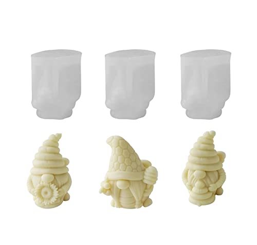 Xidmold 3 Stück Biene Wichtel Silikonformen Kerzeform Seifenform 3D Biene Zwerge Silikonform für Fondant, Sojawachs Kerzen, Seife, Gips, Epoxidharz, Figur, Handwerk Xidmold 3 Stück Biene Wichtel Silikonformen Kerzeform Seifenform 3D Biene Zwerge Silikonform für Fondant, Sojawachs Kerzen, Seife, Gips, Epoxidharz, Figur, Handwerk von Xidmold