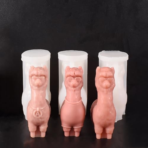 Xidmold 3 Stück Alpaka Silikonformen Kerze, Tier Kerzenform Gipsform Gießform 3D Alpaka Silikonform für Epoxidharz, Sojawachs Kerzen, Seife, Gips, Beton, Handwerk Xidmold 3 Stück Alpaka Silikonformen Kerze, Tier Kerzenform Gipsform Gießform 3D Alpaka Silikonform für Epoxidharz, Sojawachs Kerzen, Seife, Gips, Beton, Handwerk von Xidmold
