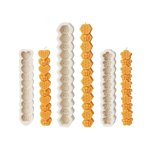 Xidmold 3 Stücke Kerzen Silikonform Biene, Bienenwabenform Kerzenformen Silikon, Biene Säule Kerzengießformaus, Silikonform für Bienenenwachskerzen, Sojawachs Kerzen, Gips, Epoxidharz, Handwerk Xidmold 3 Stücke Kerzen Silikonform Biene, Bienenwabenform Kerzenformen Silikon, Biene Säule Kerzengießformaus, Silikonform für Bienenenwachskerzen, Sojawachs Kerzen, Gips, Epoxidharz, Handwerk von Xidmold