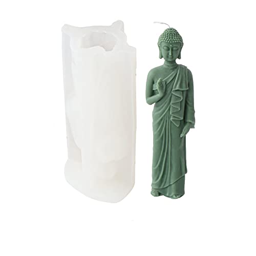 Xidmold 3D Buddha Figur Silikonform Kerzengießform Buddha Form Kerzenform Gipsform Seifenform Kerzen Buddha Gießform für Seife, Sojawachs Kerzen, Figur (F) von Xidmold