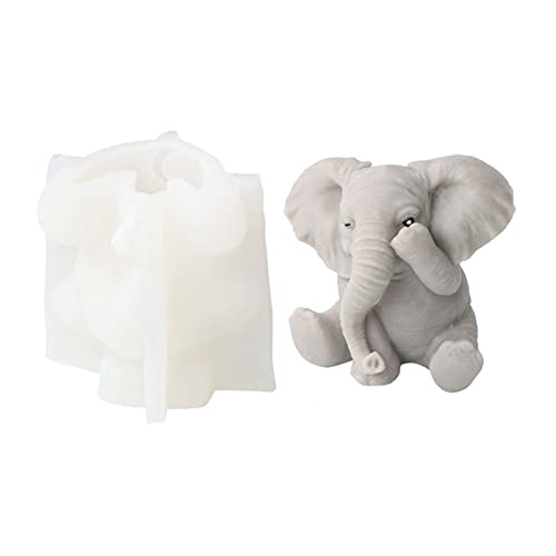 Xidmold 3D Elefant Silikonform, Tier Elefant Kerzenform Seifenform, Elefant Silikon Backform Kuchenform für Fondant, Tortendeko, Schokolade, Seife, Sojawachs Kerzen, Handwerk (C) von Xidmold