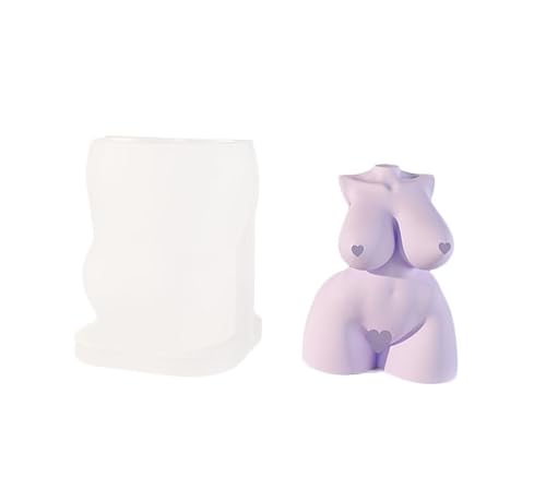 Xidmold 3D Frauenkörper Körper Kerzenform Frauenkörper Kerzen Gießform Seifenform Gipsform Harzform Körper Silikonform für Gips, Sojawachs Kerzen, Epoxidharz, Handwerk (F) von Xidmold
