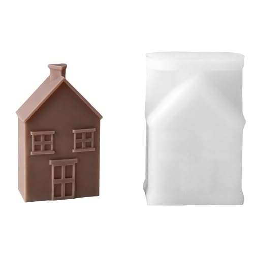 Xidmold 3D Haus Kerzenform Silikon-Weihnachtshaus Kerze & Harz Gießform – Für Aromatherapie Kerzen, Wachsseife & Gips Deko | DIY Landhaus Stil, Festliche Heimdekoration (B) von Xidmold