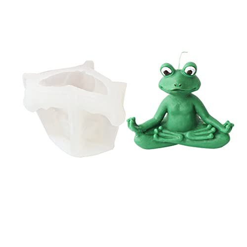 Xidmold 3D Yoga Frosch Silikonform Kerzenform Seifenform Frosch Silikon Formen Tier Backform für Tortendeko, Schokolade, Seife, Sojawachs Kerzen, Handwerk (Frosch) von Xidmold