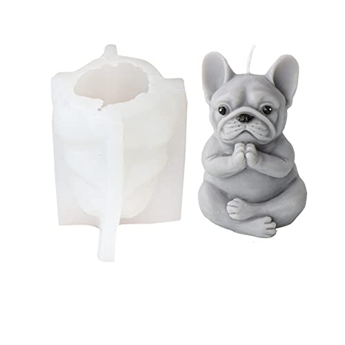Xidmold 3D Yoga Hund Silikonform Kerzenform Seifenform Hund Silikon Formen Tier Backform für Tortendeko, Schokolade, Seife, Sojawachs Kerzen, Handwerk (Hund E) von Xidmold