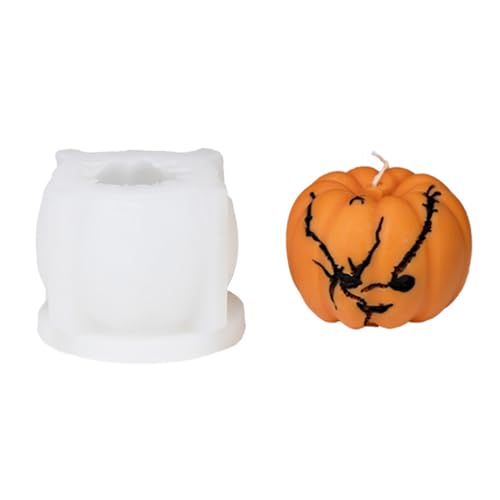 Xidmold 3d Kürbis Silikonform Kerzenform,Kürbis Silikonform,Halloween Kerze Silikonform für Epoxy,Kerzen,Seife,Halloween Dekoration (B) von Xidmold