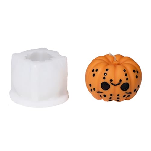 Xidmold 3d Kürbis Silikonform Kerzenform,Kürbis Silikonform,Halloween Kerze Silikonform für Epoxy,Kerzen,Seife,Halloween Dekoration (D) von Xidmold