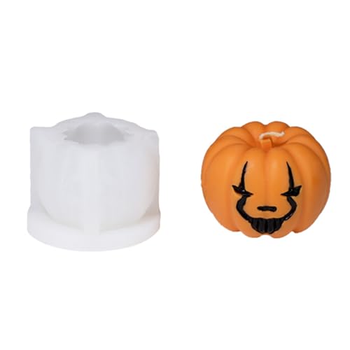 Xidmold 3d Kürbis Silikonform Kerzenform,Kürbis Silikonform,Halloween Kerze Silikonform für Epoxy,Kerzen,Seife,Halloween Dekoration (E) von Xidmold