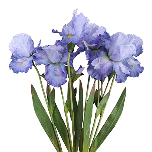 Xidmold 4 Stücke Künstliche Iris-Blumen, 76cm, Künstliche Blumen, Kunstblume für DIY-Blumenarrangements, Tischdekoration (Blau) von Xidmold