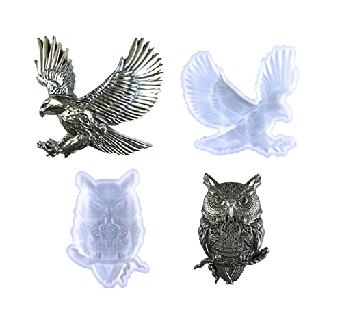 Xidmold Adler Eulen Epoxidharz Silikonformen 3D Eagle Eulen Wanddekoration Hängende Dekorationen Harzform für Desktop Ornamente Wandkunst von Xidmold