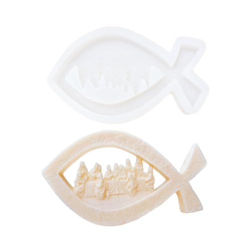 Xidmold Das Letzte Abendmahl Kerzenform ReligiöSe Statue Silikonform für Fondant, Sojawachs Kerzen, Gips, Epoxidharz, Handwerk (B) von Xidmold