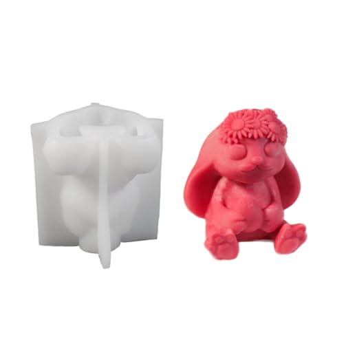 Xidmold Hase mit Ei Kerzenform Silikon Ostern Kaninchen Silikonform Gießform für Sojawachs Kerzen, Seife, Gips, Handwerk von Xidmold