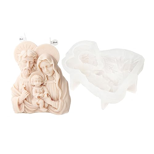 Xidmold Heilige Familie Silikonform Kerzenform Maria Josef mit Jesus Kerzengießform Silikon Form für Sojawachs Kerzen, Religiöse Figur, Handwerk Ornamente Xidmold Heilige Familie Silikonform Kerzenform Maria Josef mit Jesus Kerzengießform Silikon Form für Sojawachs Kerzen, Religiöse Figur, Handwerk Ornamente von Xidmold