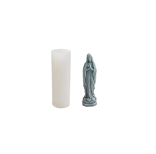 Xidmold Heilige Maria Silikonform Kerzengießform, 3D Madonna Maria Mutter Gottes Epoxidharz Formen Gießform, Handgemachte Aroma Kerzenform, Kerze Form Für Kerzen Machen, Statue, Handwerk Ornamente von Xidmold