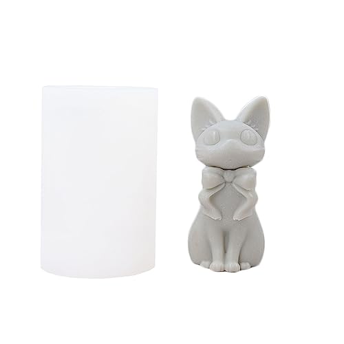 Xidmold Katze Kerzenform 3D Katze Silikon Formen Tier Backform für Fondant, Seife, Gips, Sojawachs Kerzen, Handwerk (B) von Xidmold