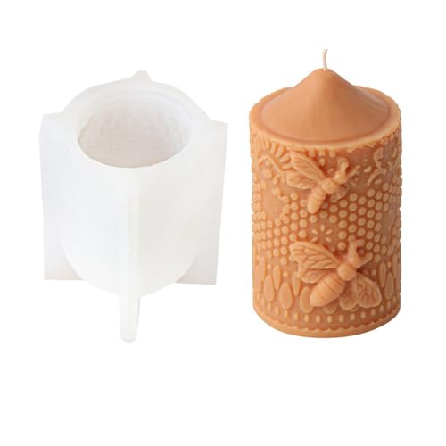 Xidmold Kerzen Silikonform Biene Honigwabe, Bienenwabenform Kerzenformen Silikon, Biene Kerzengießform Zylinder, Silikonform für Bienenenwachskerzen, Sojawachs Kerzen, Gips, Epoxidharz, Handwerk (F) Xidmold Kerzen Silikonform Biene Honigwabe, Bienenwabenform Kerzenformen Silikon, Biene Kerzengießform Zylinder, Silikonform für Bienenenwachskerzen, Sojawachs Kerzen, Gips, Epoxidharz, Handwerk (F) von Xidmold