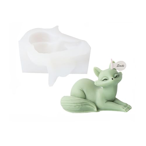 Xidmold Kerzen Silikonform Fuchs, Tier Fuchs Kerzeform Seifenform, Fuchs Silikonform for Fondant, Sojawachs Kerzen, Seife, Gips, Epoxidharz, Handwerk (A) von Xidmold