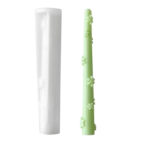 Xidmold Kerzenform Silikon Stabkerzen, Schneeflocke Lang Spiral Kerzen Gießen Form Silikon Kerzengießform DIY Stumpenkerzen Form Silikonform für Herstellung Kerzen, Duftkerze Handwerk (Schneeflocke) von Xidmold