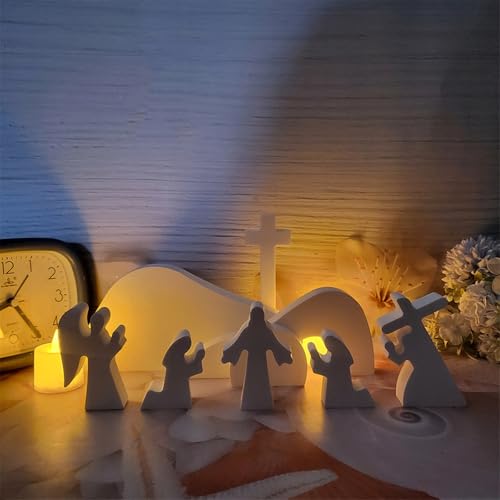 Xidmold Ostern Auferstehung Szene Silikonformen Gießformen, Jesus Krippe Dekorationen Osterszene Gipsformen, Ostern Silikonform für Heimtisch Dekoration Xidmold Ostern Auferstehung Szene Silikonformen Gießformen, Jesus Krippe Dekorationen Osterszene Gipsformen, Ostern Silikonform für Heimtisch Dekoration von Xidmold