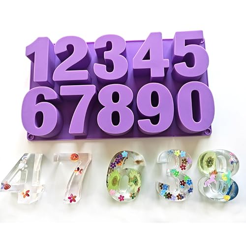 Xidmold Silikon 3D Zahlenform Kuchen Form, Zahlen Silikonform Kuchenform Eiswürfelform, Nummer Fondant Backform Schokoladenform Gießform für Tortendeko, Topping, Jahrestag, Kindergeburtstag Xidmold Silikon 3D Zahlenform Kuchen Form, Zahlen Silikonform Kuchenform Eiswürfelform, Nummer Fondant Backform Schokoladenform Gießform für Tortendeko, Topping, Jahrestag, Kindergeburtstag von Xidmold