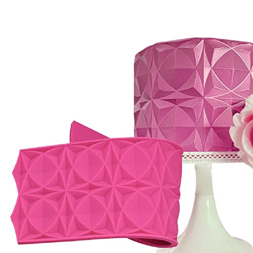 Xidmold Silikon-Spitzenmatten Kuchendekorationswerkzeug, Diamant-Kuchenbordüre, Prägung, Fondant-Backform, Cupcake-Matte, Backform, Kuchenform, für Zuckerarbeiten, Schmuck, Polymer-Ton (F) von Xidmold