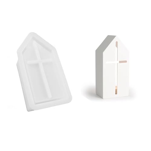Xidmold Silikonformen Gießformen Kerzenhalter – Gießform für Häuser & Kerzenhalter, ideal für DIY Bastelarbeiten, Epoxidharz, Gips und Kerzen – Flexibel & wiederverwendbar (B) von Xidmold