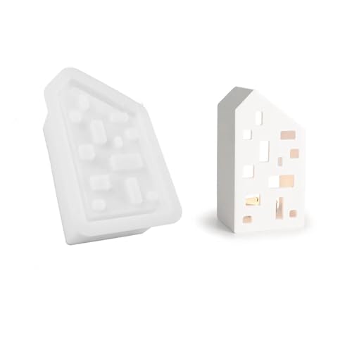 Xidmold Silikonformen Gießformen Kerzenhalter – Gießform für Häuser & Kerzenhalter, ideal für DIY Bastelarbeiten, Epoxidharz, Gips und Kerzen – Flexibel & wiederverwendbar (C) von Xidmold
