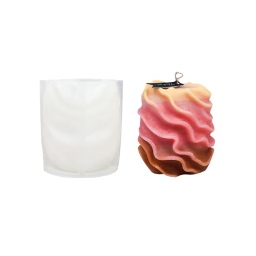 Xidmold Welle Säule Kerzenform Silikon, Kerzenformen zum Gießen Silikon, Welle Säule Silikonform für Sojawachs Kerzen, Epoxidharz, Seife, Gips, Handwerk von Xidmold