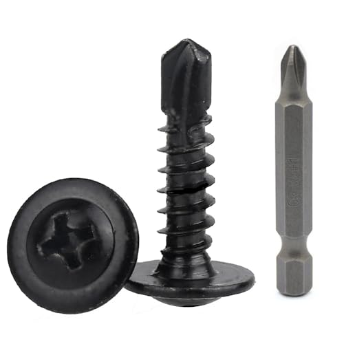 Xiedeai Blechschrauben M4,2x16 mm Edelstahl 410 - Selbstschneidende Schrauben für Metall & Holz (50 Stück) - Inkl. Schraubendreher-Bit - Ideal für Möbelmontage & Holzbretter von Xiedeai
