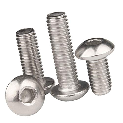 Xiedeai Sechskantschrauben Innensechskantschraube Taste Head Dome - Werkzeuge Nägel Stainless Steel Schrauben Befestigungen Zylinderschrauben Button Head Screws Bolt Socket M6 von Xiedeai