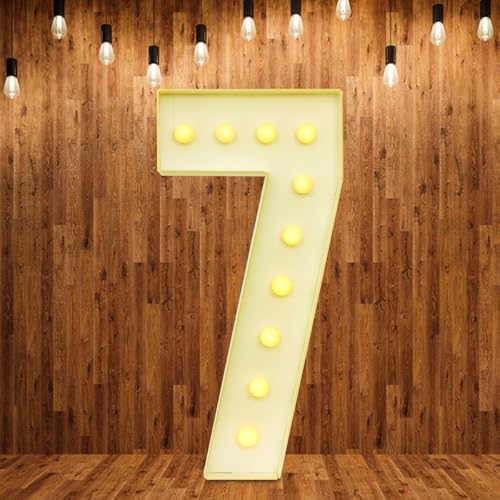 LED Zahlen Lampe Nummer Beleuchtete Ziffern 0 1 2 3 4 5 6 7 8 9 - Warmweiße Lichter, 10 LEDs, Hochzeitsdekoration für Geburtstag, Party, Hochzeit, Urlaub, Haus & Bar, groß, 100cm (7) von Xigner