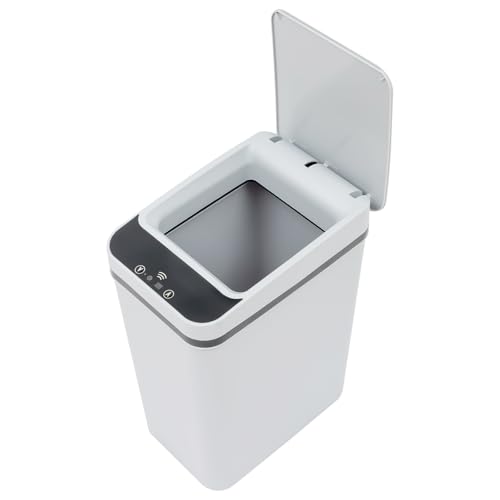 Mülleimer mit Sensor - 12L Elektrischer mülleimer Küchenabfalleimer mit Deckel - Automatischer Abfalleimer Trash Bin für Küche, Bad, Schlafzimmer und Hotel - Weiß No Noise (Weiß) von Xigner
