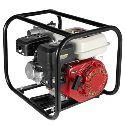 Wasserpump 210cc Gartenpumpe 6.5PS Schmutzwasserpumpe Benzin Motorpumpe 2 Zoll Anschluss, 3600rmp, inkl. Schlauchadapter, Saugkorb, max. 28 m Förderhöhe von Xigner
