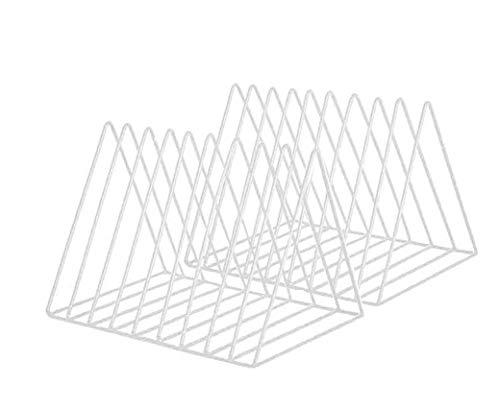 2pcs Magazine Rack Buch Rekordhalter,Desktop Eisen Lagerregal Bücherregal Multifunktionsdreieck File Organizer Dekor Home Office (weiß) von Xihaoer
