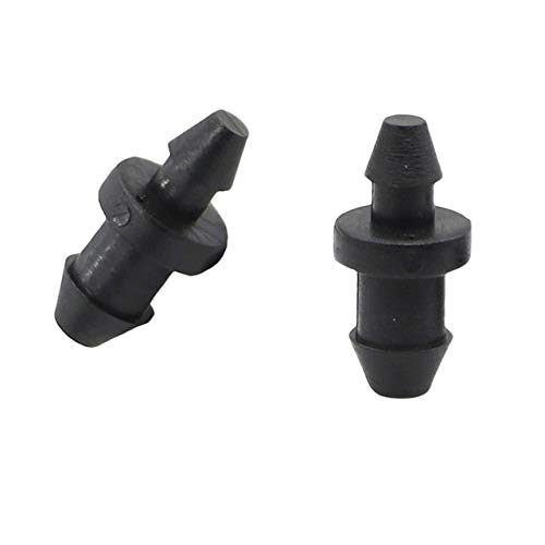 Schlauchreparaturanschluss Extender 3 mm und 4 mm Schlauch Endstopfen Garten Bewässerungsrohr Zubehör Schlauch Wasser Seal Verschluss Werkzeuge Kunststoff-Stecker 50 PC (Color : Black) von GAUUA