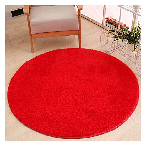 XiinxiGo Teppich Shaggy Kurzflor Teppich, Rund Teppich Carpet, Flauschige Flachflor Teppiche fürs Wohnzimmer, Esszimmer, Schlafzimmer oder Kinderzimmer,Rot,120 cm (Fluff 3 cm) von XiinxiGo