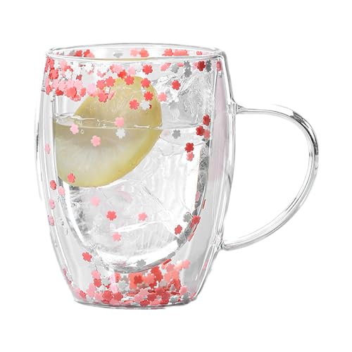 Xiixuuj Doppelwandige Kaffeegläser, Klar Doppelwandige Gläser Latte Macchiato Gläser Mit Henkels Doppelwandige Glasbecher Tasse Mit Trockenen Blumen Doppelglas Kaffeegläser Blumentasse, UTUWCF75KZ5RTLN0 von Xiixuuj